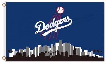 Custom cheap MLB Los Angeles Dodgers 3'x5 polyester flags city skyline