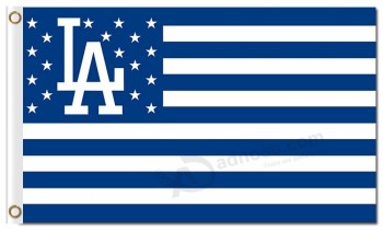 定制廉价mlb洛杉矶道奇3'x5'涤纶旗星条纹