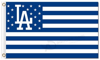 Labones de encargo baratos del mlb los Ángeles Dodgers 3'x5 'banderas de poliéster protagoniza rayas