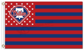 Kundenspezifische billige mlb Philadelphia Phillies 3'x5 Polyester Fahnen Sternen Streifen