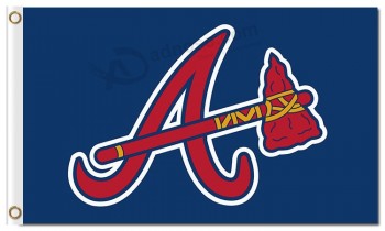 定制廉价mlb atlanta braves 3'x5'聚酯旗帜资本a