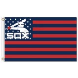 Großhandelsgewohnheit billig mlb Chicago weiße sox 3'x5 Polyesterflaggen spielt Streifen die Hauptrolle