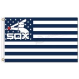 Großhandelsgewohnheit billig mlb Chicago weiße sox 3'x5 Polyesterflaggen spielt Streifen die Hauptrolle