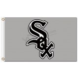 Großhandel benutzerdefinierte billig mlb chicago weiß sox 3'x5 'polyester fahnen grau