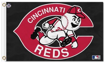 Großhandel benutzerdefinierte hoch-Ende mlb Cincinnati rot 3'x5 'Polyester Flags Logo