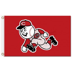 Großhandel benutzerdefinierte hoch-Ende mlb Cincinnati rot 3'x5 'Polyesterflaggen