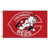 Wholesale custom high-end MLB Cincinnati Reds 3'x5' polyester flags