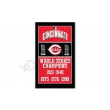 Wholesale custom high-end MLB Cincinnati Reds 3'x5' polyester flags world series champions