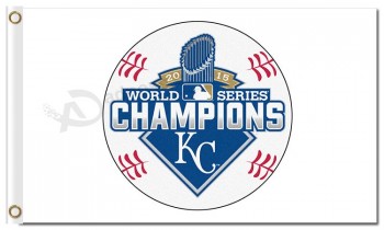 批发定制高-结束mlb堪萨斯城皇家队3'x5'聚酯旗帜世界系列冠军