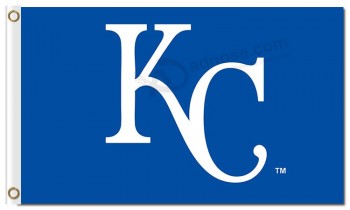 批发定制高-结束mlb堪萨斯城皇家3'x5'聚酯标志kc