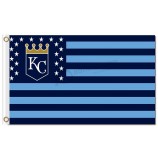 Großhandel benutzerdefinierte hoch-Ende mlb Kansas City Royals 3'x5 'Polyester Fahnen Sterne Streifen
