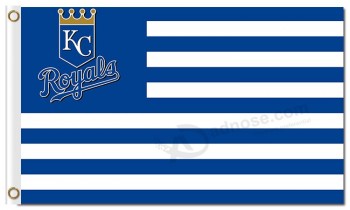 批发定制高-结束mlb堪萨斯城皇家3'x5'涤纶旗条纹
