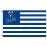 Großhandel benutzerdefinierte hoch-Ende mlb Kansas City Royals 3'x5 'Polyester Fahnen Streifen