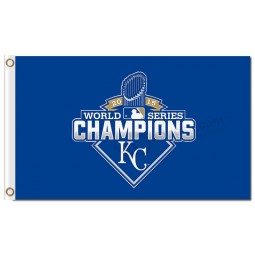 Wholesale custom high-end MLB Kansas city Royals 3'x5' polyester flags 2015 Champions