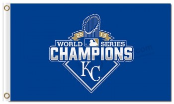 Wholesale custom high-end MLB Kansas city Royals 3'x5' polyester flags 2015 Champions