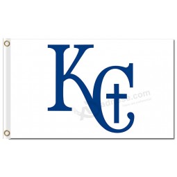 Großhandel benutzerdefinierte hoch-Ende mlb Kansas City Royals 3'x5 'Polyester Flaggen kc