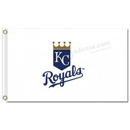 Wholesale custom high-end MLB Kansas city Royals 3'x5' polyester flags white