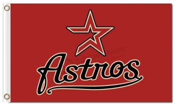 Wholesale custom high-end MLB Houston Astros 3'x5' polyester flags star and astros
