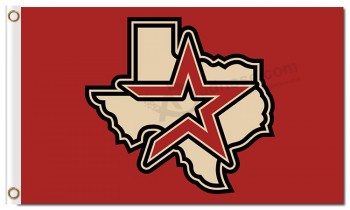 MLB Houston Astros 3'x5' polyester flags star on a state map