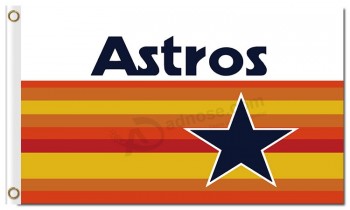 Mlb houston astros 3'x5 '폴리 에스테르는 스타와 함께 애스 트로 플래그를 표시합니다