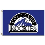 Großhandel benutzerdefinierte hoch-Ende MLB Colorado Rockies 3'x5 'Polyester Flaggen Logo blau