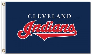 Groothandel custom goedkope mlb cleveland indianen 3'x5 'polyester vlaggen team naam