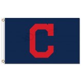 Großhandel benutzerdefinierte billige mlb cleveland indians 3'x5 'polyester fahnen hauptstadt c