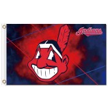 Großhandel benutzerdefinierte billige MLB Cleveland Indianer 3'x5 'Polyester Flaggen Logo