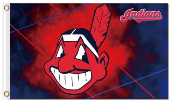 Großhandel benutzerdefinierte billige MLB Cleveland Indianer 3'x5 'Polyester Flaggen Logo
