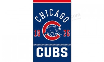 Venta al por mayor personalizada mlb chicago cubs 3'x5 'poliéster bandera chicago 1876