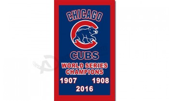 Mlb chicago cubs 3'x5 '폴리 에스테르 플래그 월드 시리즈 3 년