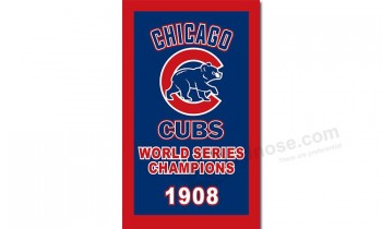Aangepaste mlb chicago cubs 3'x5 'polyester vlag wereld-serie 1908