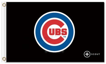 Vendita diretta in fabbrica alta-Fine mlb chicago cubs 3'x5 'poliestere flag logo
