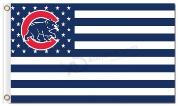 Custom mlb chicago cubs 3'x5 'poliéster bandera estrellas y rayas para la venta