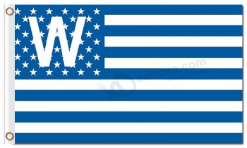 Mlbシカゴ3x5 'ポリエステルの旗w星と縞