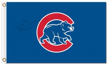 Atacado personalizado barato mlb chicago filhotes 3'x5 'bandeira de poliéster c com urso