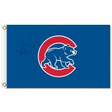 Großhandel benutzerdefinierte billig mlb chicago cubs 3'x5 'polyester flagge c mit bär