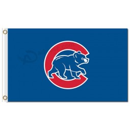 Großhandel benutzerdefinierte billig mlb chicago cubs 3'x5 'polyester flagge c mit bär