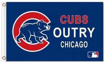 Mlb chicago filhotes 3'x5 'poliéster bandeira cubs outry chicago