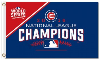 Mlb chicago cubs 3'x5'聚酯旗帜2016年全国联赛冠军