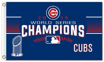 Mlb chicago cubs 3 'x 5' polyester drapeau champions de la série mondiale