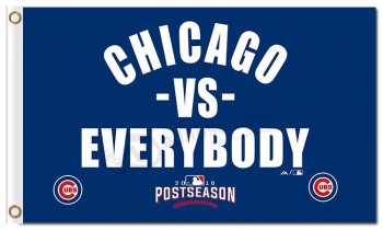 Mlb chicago cubs 3'x5 'polyester drapeau chicago vs tout le monde
