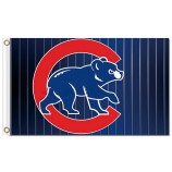 Mlb chicago cubs 3'x5 '폴리 에스테르 깃발 세로 줄무늬