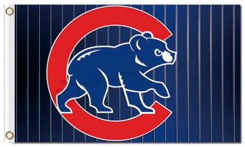 Mlb chicago cubs 3'x5 'drapeau polyester rayures verticales