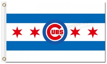 En gros personnalisé pas cher mlb chicago cubs 3'x5 'polyester drapeau