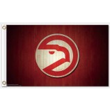 Wholesale custom cheap NBA Atlanta Hawks 3'x5' polyester flags red and black with high quality