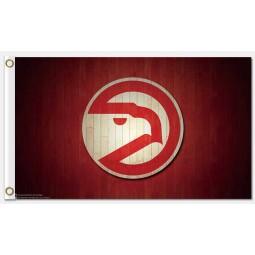 Wholesale custom cheap NBA Atlanta Hawks 3'x5' polyester flags red and black with high quality