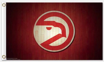 Wholesale custom cheap NBA Atlanta Hawks 3'x5' polyester flags red and black with high quality