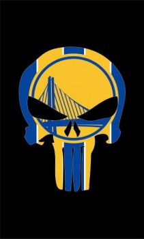Golden State Warriors 3' x 5' Polyester Flag skull design for custom sale with your logo