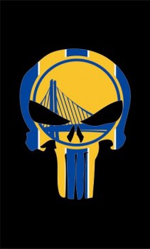 Golden state warriors 3 'x 5' poliéster bandera del diseño del cráneo para la venta de encargo